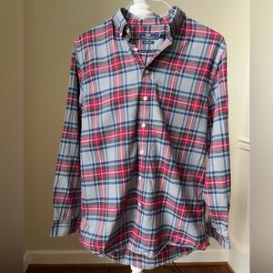 Vineyard Vines Boys Winter Plaid Button Down Long Sleeve Whale Shirt- XL/18